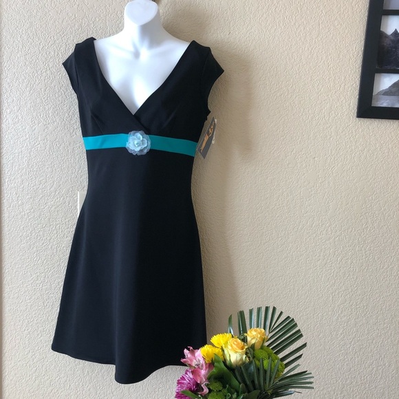 Ruby Rox Dresses & Skirts - Ruby Rox black dress flower empire waist 9 NWT